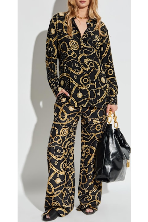 Homeware Balmain Balmain Silk Shirt With Print