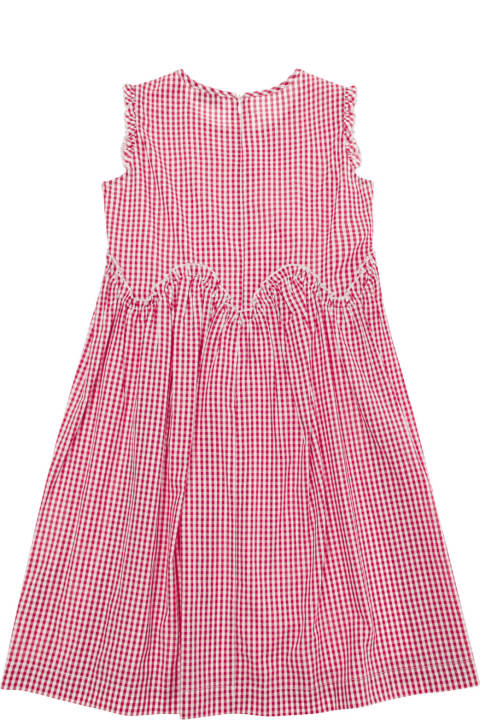 Dresses for Girls Il Gufo Red Sleeveless Check Print Dress In Cotton Girl