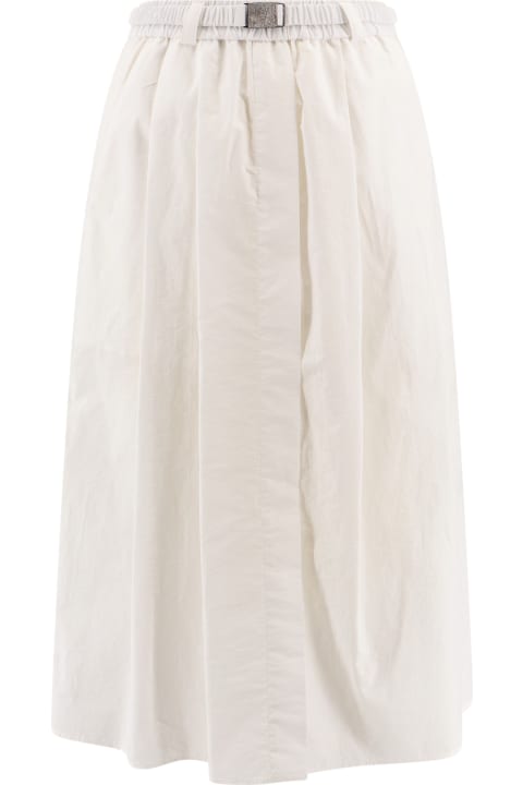 Brunello Cucinelli for Women Brunello Cucinelli Cotton Blend Midi Skirt