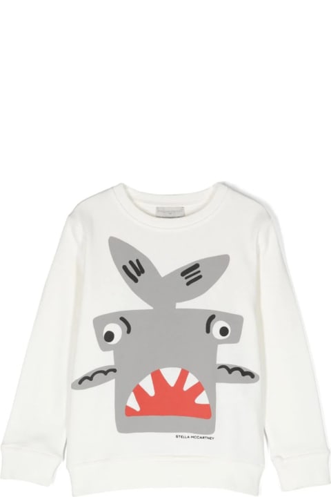 Stella McCartney Kids Stella McCartney Kids Ivory Sweatshirt With Shark Motif
