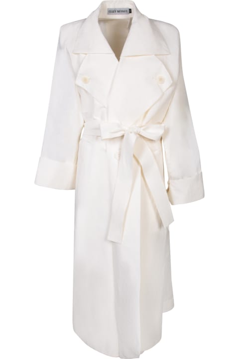 Issey Miyake Coats & Jackets for Women Issey Miyake Oversize White Trench Coat