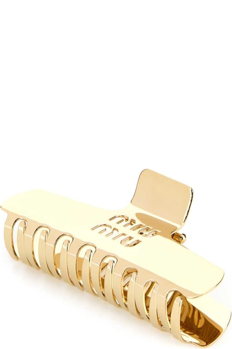 Hair Accessories for Women Miu Miu Gold Metal Hair Clip