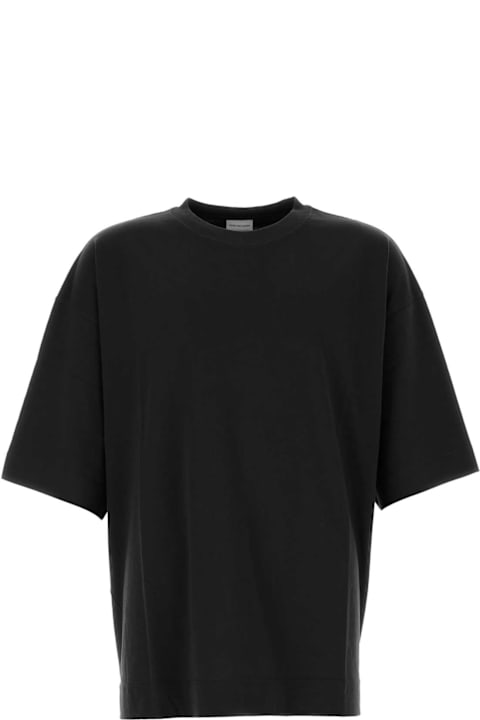 Dries Van Noten Topwear for Men Dries Van Noten Black Cotton Hen Oversize T-shirt