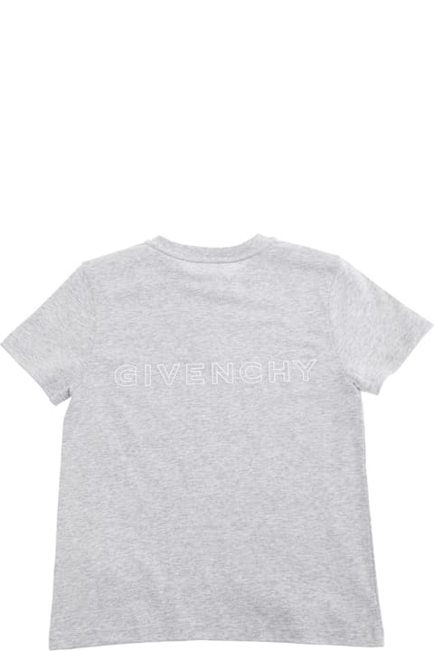 خصم على الأطفال Givenchy Grey Crewneck T-shirt With 4g Logo On The Front And Logo Lettering On The Rear In Cotton Boy