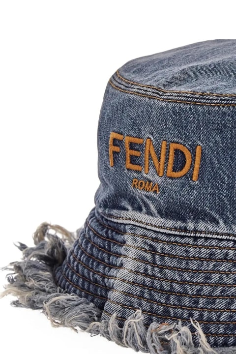 Men's Denim Bucket Hat by Fendi