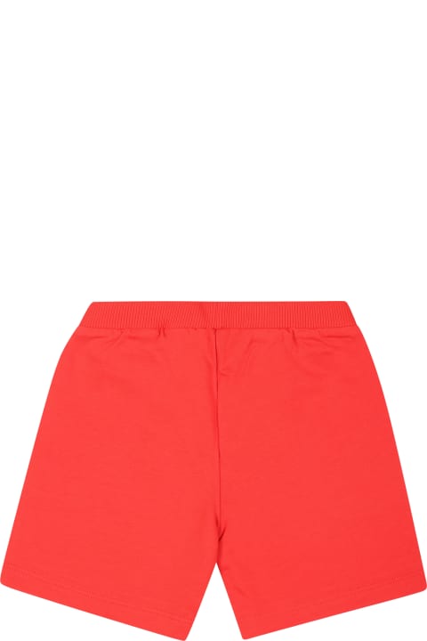 Moschino Bottoms for Baby Boys Moschino Red Shorts For Baby Boy With Teddy Bears And Logo