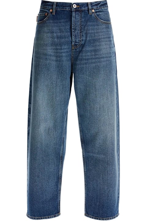 Valentino Clothing for Men Valentino Logo Patch Cropped Jeans