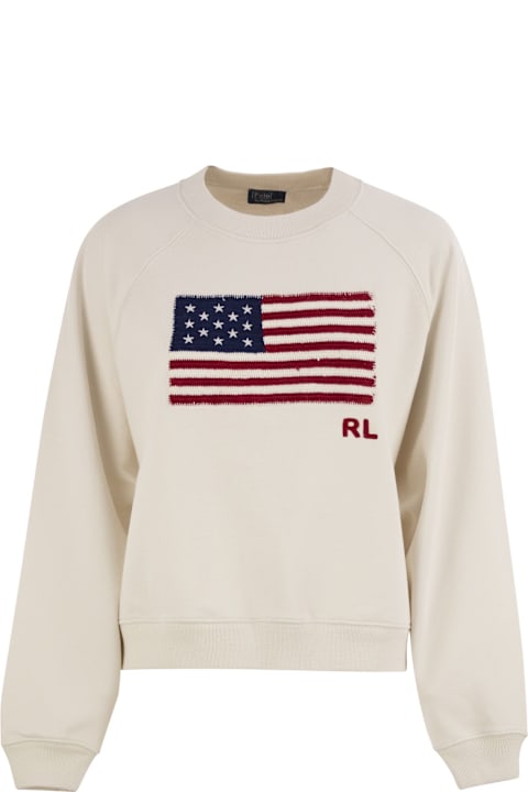 Polo Ralph Lauren Sweaters for Women Polo Ralph Lauren Sponge Crew Neck With Logo And Flag