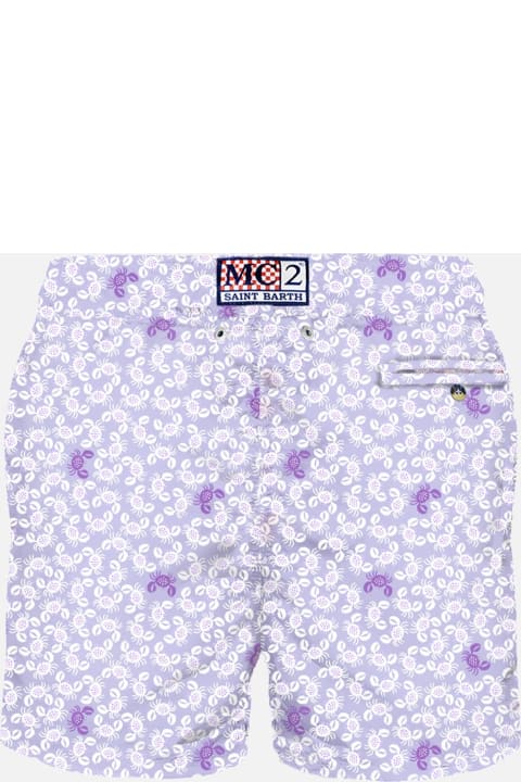 Homeware MC2 Saint Barth Man Light Fabric Swim Shorts With Crab Print