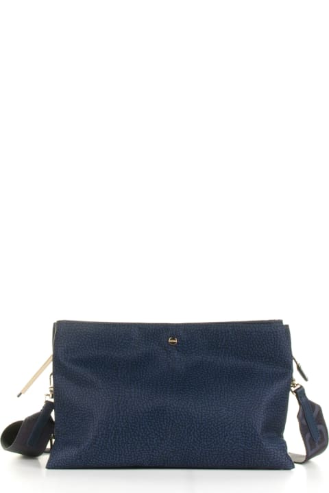 Shoulder Bags for Women Borbonese Small Navy Blue Shoulder Bag