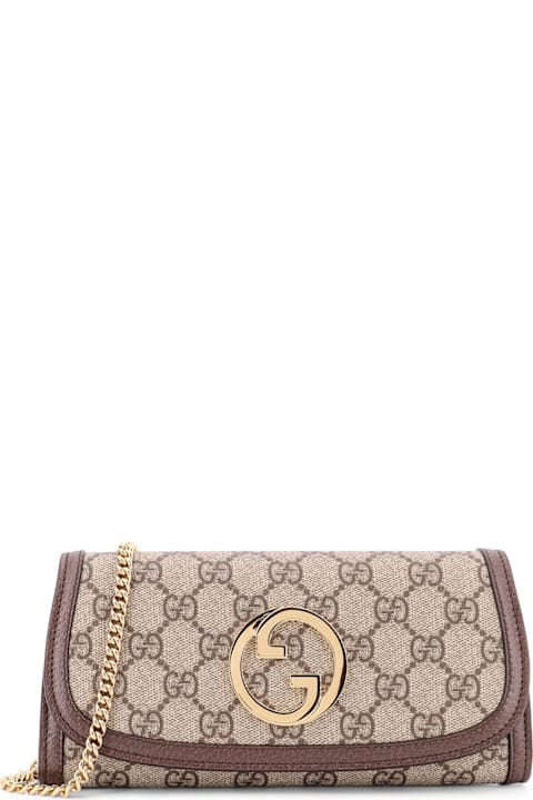 Gucci Shoulder Bags for Women Gucci Blondie Gg Supreme Fabric And Leather Shoulder Bag