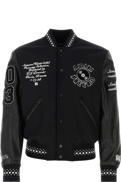 AMIRI Coats & Jackets for Women AMIRI Black Wool Blend Dj Premier Bomber Jacket
