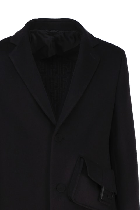 Fendi Coats & Jackets for Men Fendi Single-breasted Wool Coat