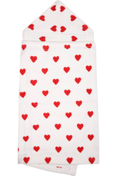 Accessories & Gifts for Baby Girls Petit Bateau White Bathrobe For Baby Girl With Hearts