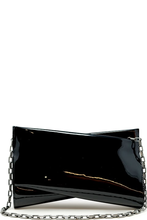 Homeware Christian Louboutin Christian Louboutin Black Patent Loubitwist Clutch Bag