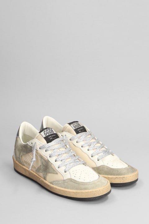 Shoes for Women Golden Goose Ball Star Sneakers In Beige Leather And Fabric