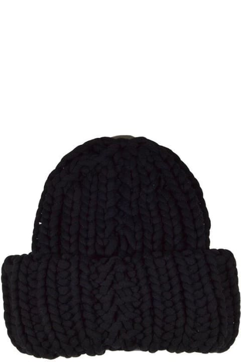 Dsquared2 Hats for Women Dsquared2 Logo-plaque Ribbed-knitted Beanie Hat