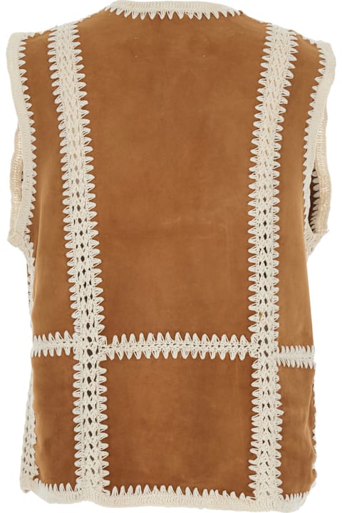 Roy Rogers for Men Roy Rogers Cs) Vest Raya Old Glory Suede Rbs And Crochet . Sand/off White