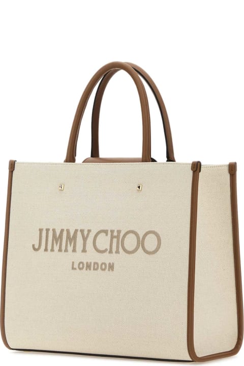 Fashion for Men Jimmy Choo Sand Canvas Avenue M Shopping Bag