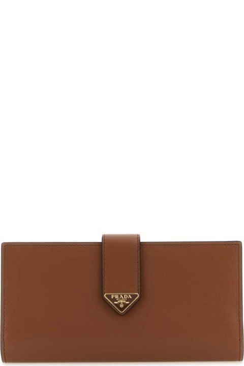 Sale for Women Prada Brown Leather Large Wallet
