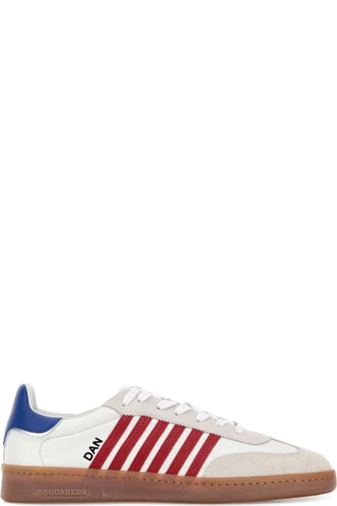 Homeware Dsquared2 White Leather Boxer Sneakers