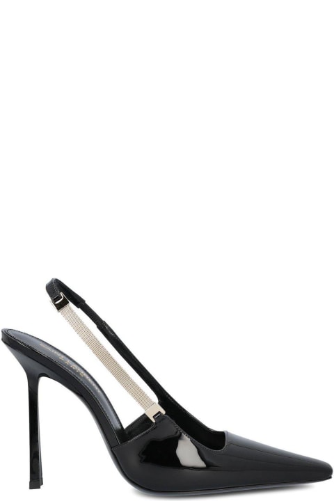High-Heeled Shoes for Women Saint Laurent Square Pointed Toe Slingback Pumps