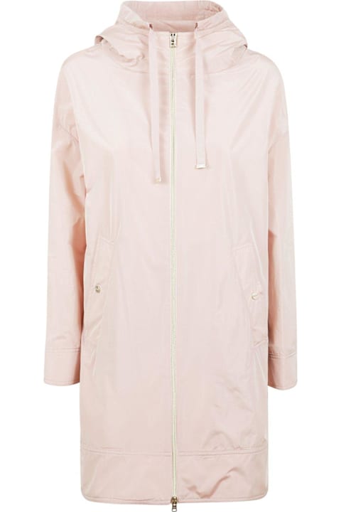 Herno Clothing for Women Herno Hooded Drawstrign Zip-up Raincoat