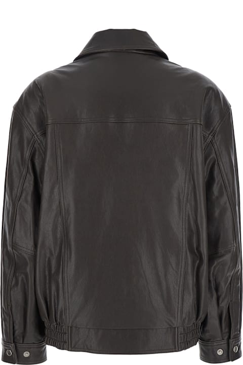 Dunst Coats & Jackets for Women Dunst Brown Oversized Jacket With Dropped Shoulders And Flap Pockets On The Front In Leather Woman