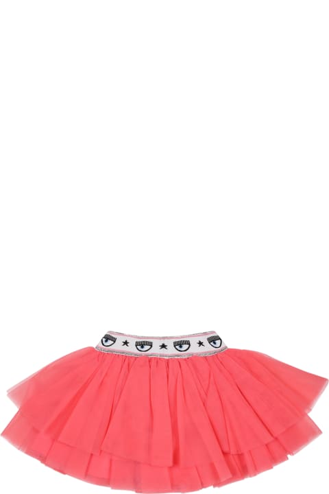 Chiara Ferragni Bottoms for Baby Girls Chiara Ferragni Pink Skirt For Baby Girl With Eyestar
