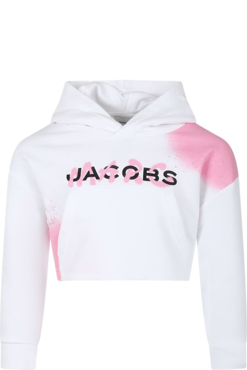 Marc Jacobs for Kids Marc Jacobs White Sweatshirt For Girl With Logo