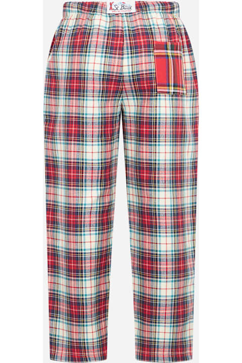 Homeware MC2 Saint Barth Kid Pajama Pants With Tartan Print