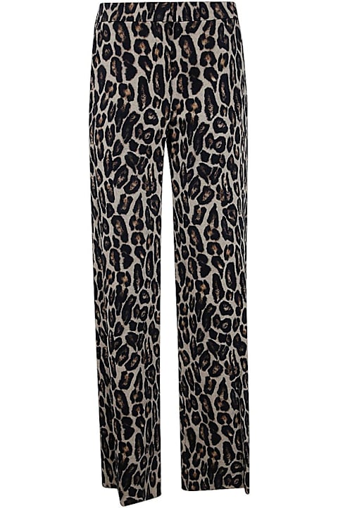 Theory Pants & Shorts for Women Theory Stretch Leopard Relaxed Straight Pants