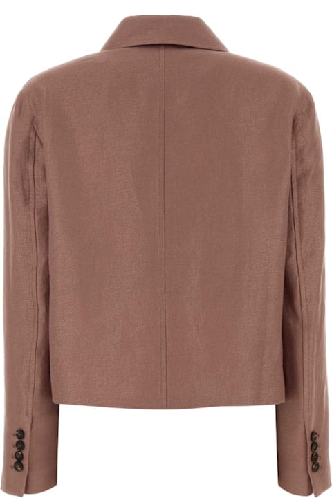 Brunello Cucinelli for Kids Brunello Cucinelli Antiqued Pink Linen Jacket