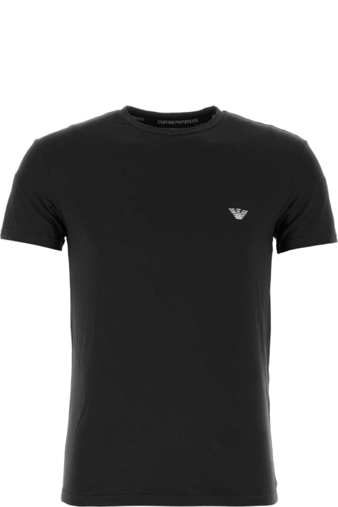 メンズ Emporio Armaniのトップス Emporio Armani Black Stretch Cotton T-shirt