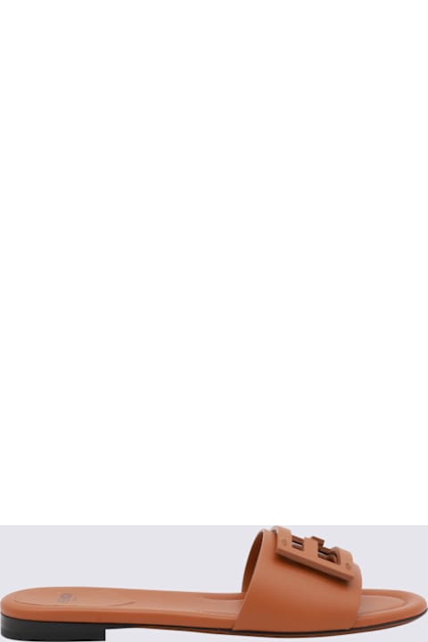 Fendi Brown Leather Flats