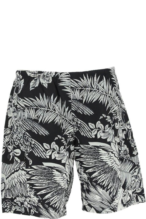 Palm Angels Pants for Women Palm Angels Jungle-print Knee-length Swim Shorts