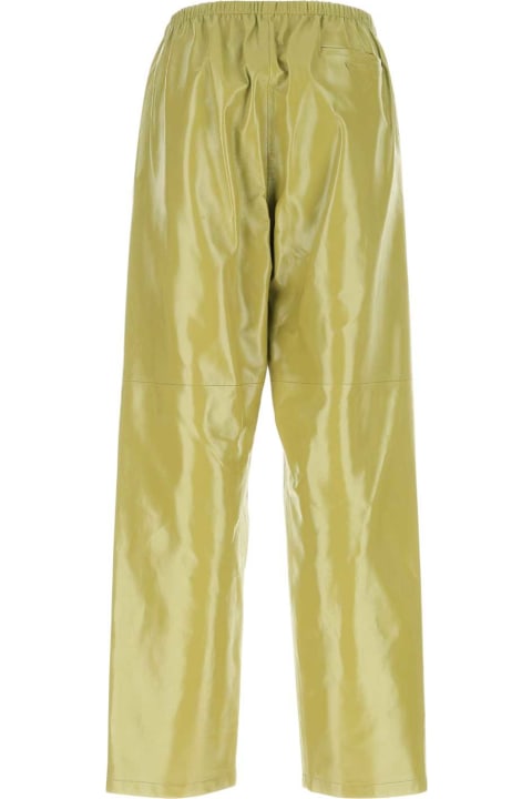 Pants for Men Prada Pistachio Green Nappa Leather Pant