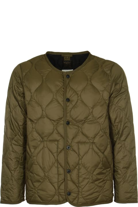 Taion Coats & Jackets for Men Taion Round Neck Buttoned Quilted Jacket