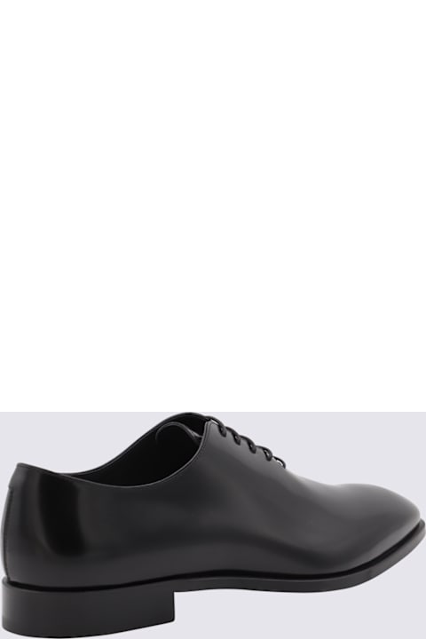 Canali Shoes for Men Canali Black Leather Lace Up Shoes