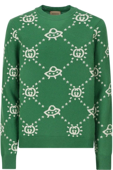 Sweaters & Sweatshirts for Girls Gucci Gg Ufo Intarsia Crewneck Jumper