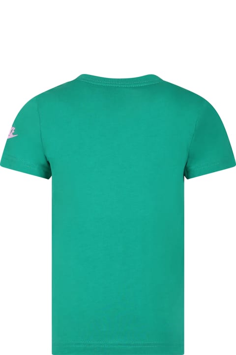 ボーイズ NikeのTシャツ＆ポロシャツ Nike Green T-shirt For Boy With Logo And Swoosh