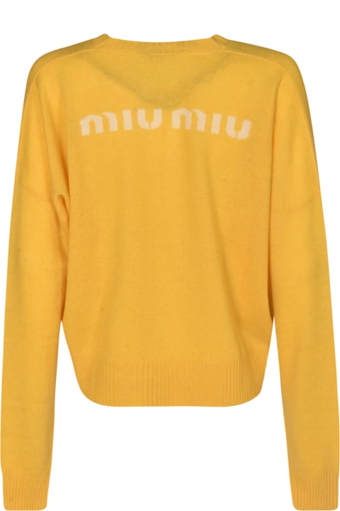 ウィメンズ Miu Miuのウェア Miu Miu Logo Cashmere Sweater