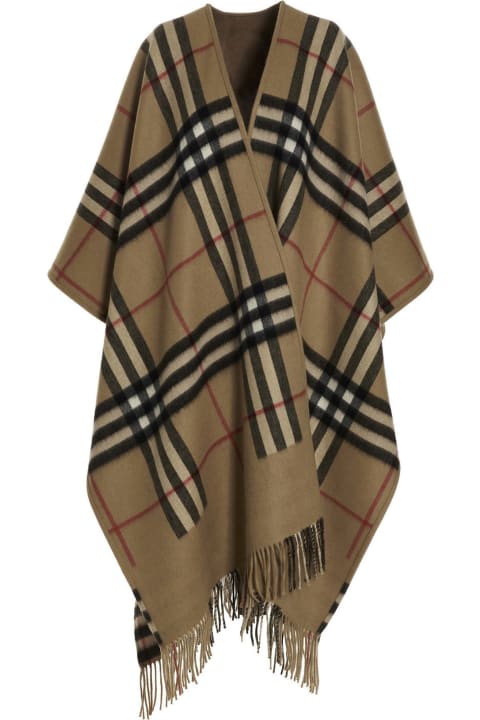 Cashmere Wool Reversible Cape