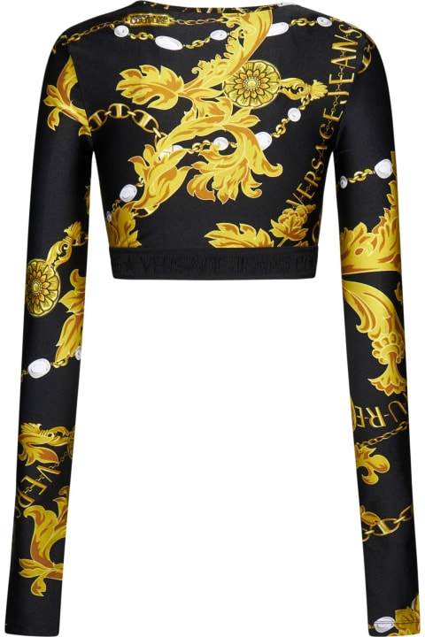 Versace Jeans Couture for Women Versace Jeans Couture Logo Couture-print Crop Top