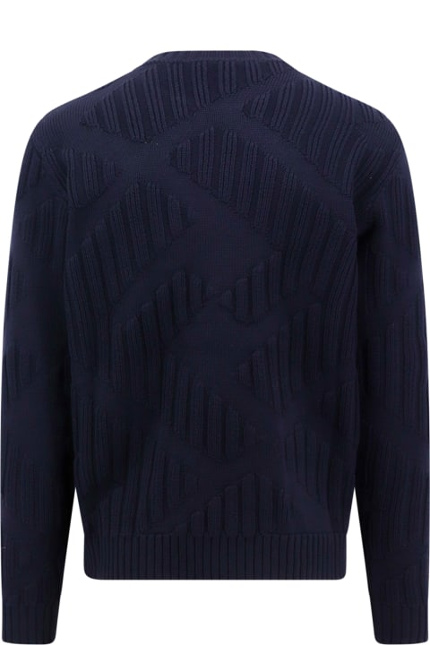 Sweaters for Men Fendi Blue Wool Jumper