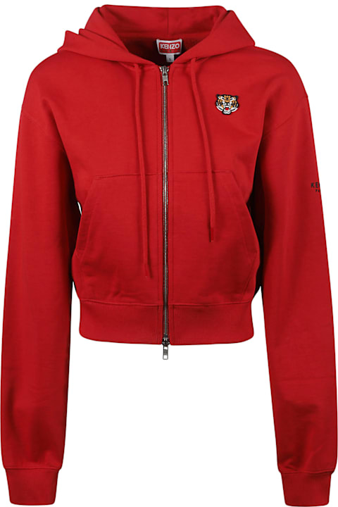 Kenzo لـ Women Kenzo Lucky Tiger Zip-up Hoodie