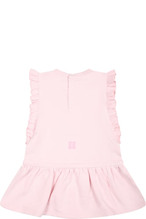Pink Dress For Baby Girl With Logo