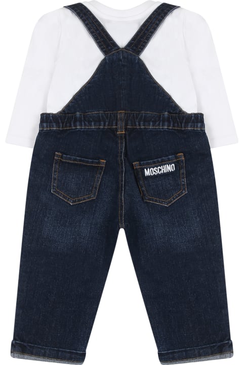 Moschino for Kids Moschino Blue Suit For Bay Girl With Teddy Bear
