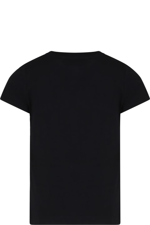 Moschino Topwear for Boys Moschino Black T-shirt For Kids With Teddy Bear And Logo