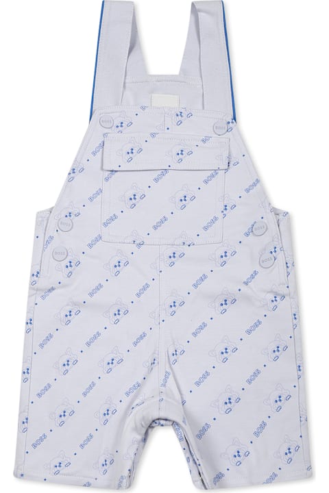 Hugo Boss Coats & Jackets for Baby Girls Hugo Boss Light Blue Dungarees For Baby Boy With Logo Ad Panda
